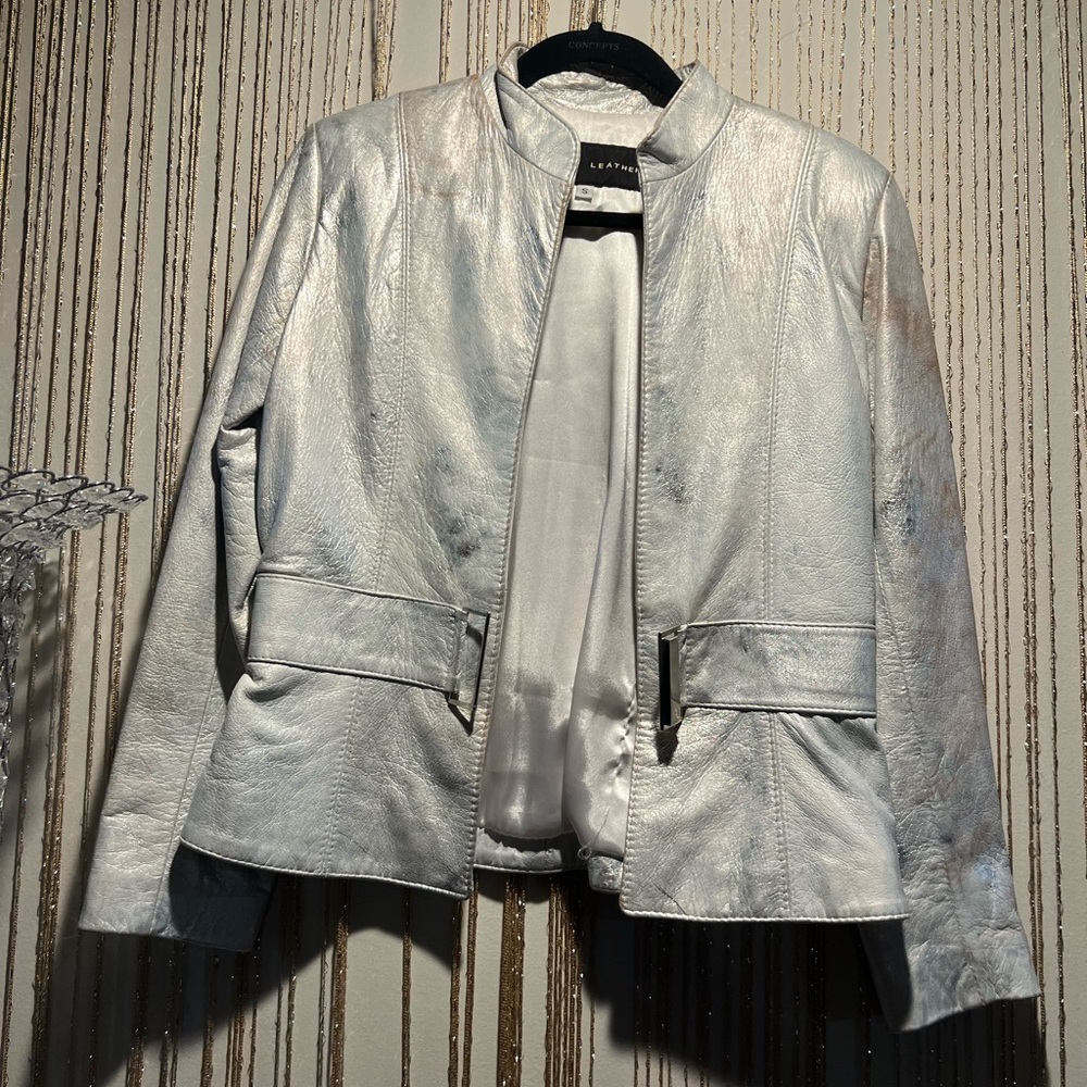 Image Leather Silver Jacket